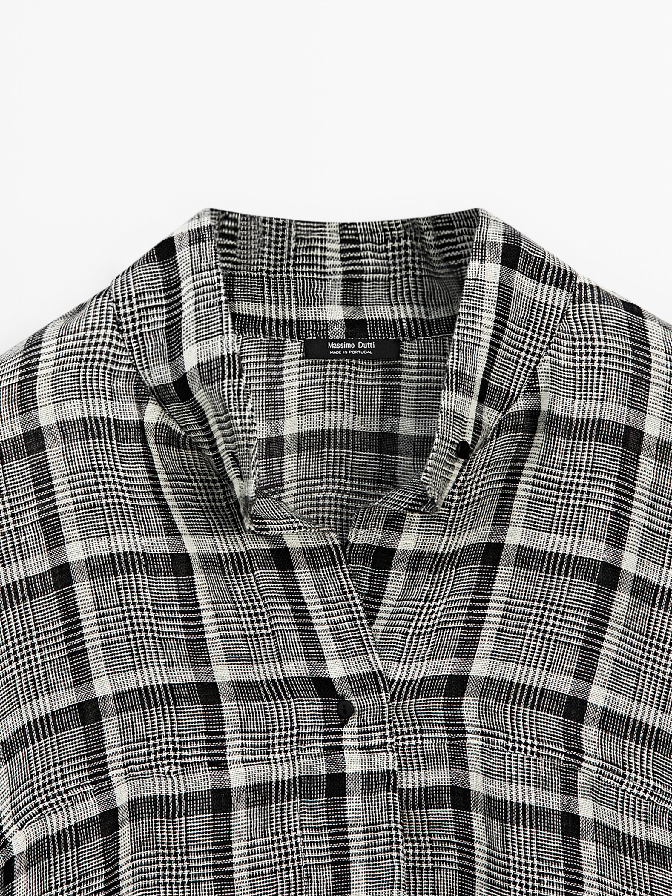 100% linen check shirt